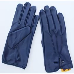 Gants cuir bleus - mi saison 