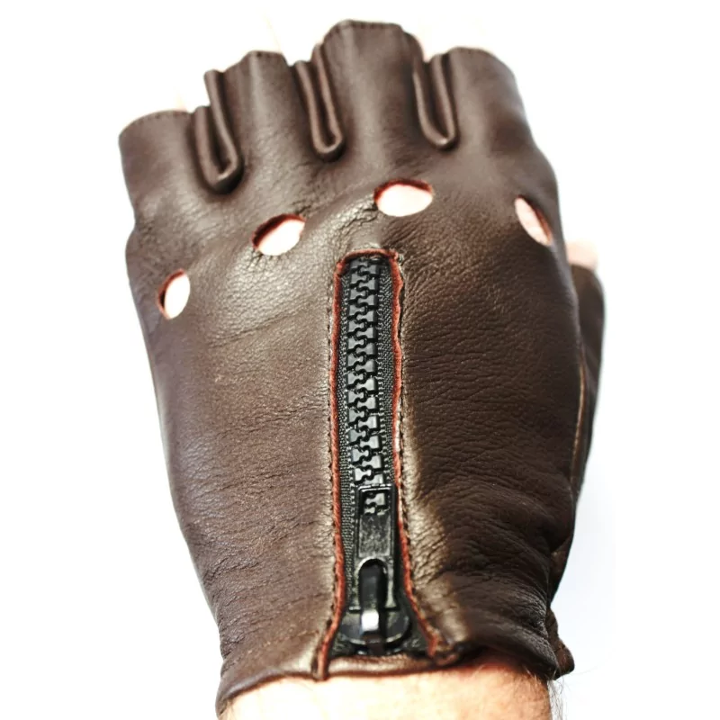 Gants 100 % cuir Marron