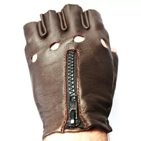 Gants 100 % cuir Marron