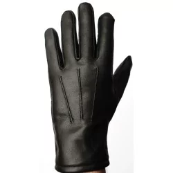 Gants 100 % cuir noir - hiver