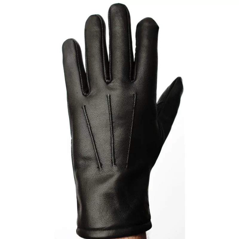 Gants 100 % cuir noir - hiver