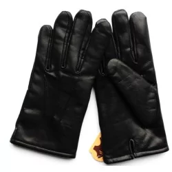 Gants 100 % cuir noir - hiver