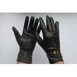 Gants cuir 100% marron