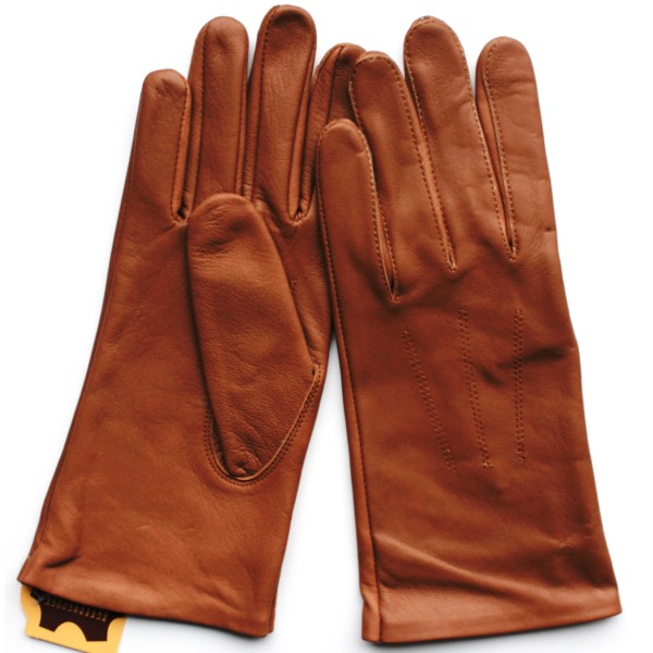 Gants Femmes En Cuir Marron Clair - Taille Petite Main, Doublure Cuir
