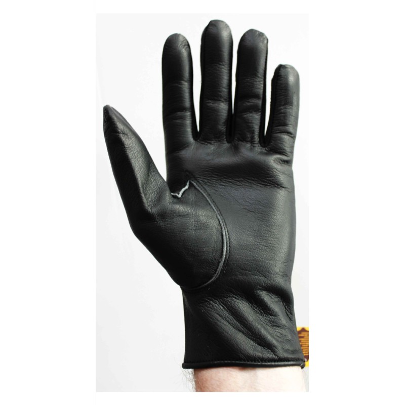 Texture de gants de conduite en cuir noir