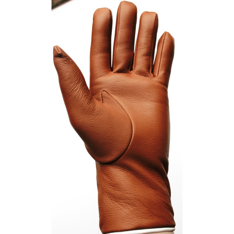 Gants d'hiver en cuir marron chaud