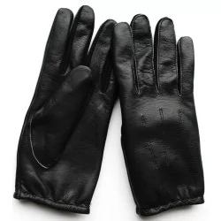 Gants cuir  hiver doublé - serré aux poignets