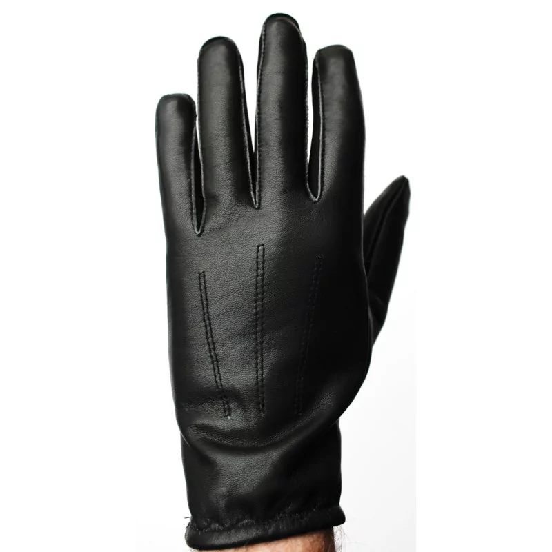 Gants cuir hiver doublé - serré aux poignets