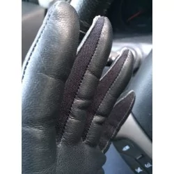 Gants cuir hiver doublé - serré aux poignets