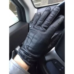 Gants cuir hiver doublé - serré aux poignets