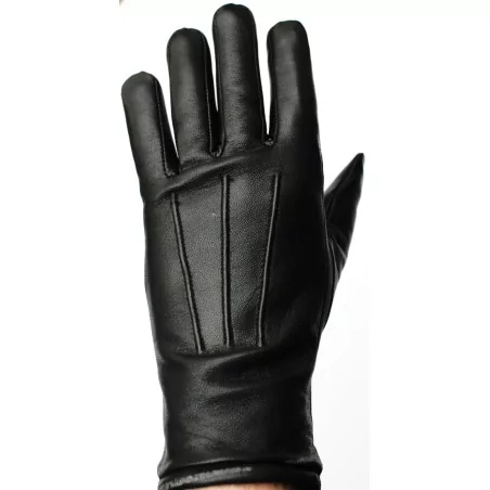 Gants 100 % cuir noir - hiver