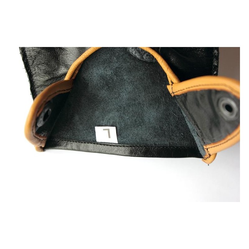 Gants de conduite en cuir de buffle noir