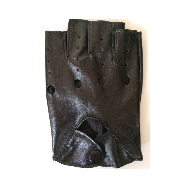 Gants en cuir noir ajustés pour femmes