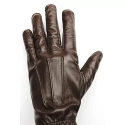 Serrés aux doigts et aux poignets  - Gants fins marron foncé