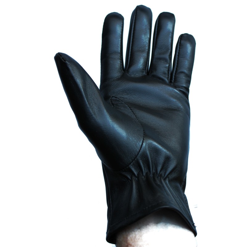 Gants mi-saison en cuir d'agneau noir