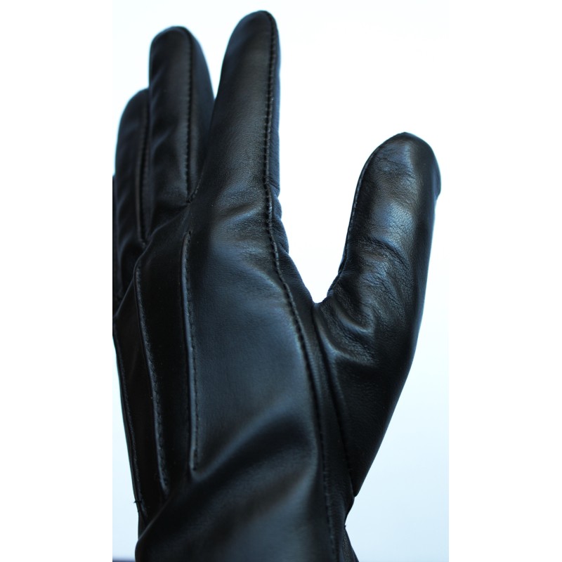 Gants mi-saison en cuir d'agneau noir