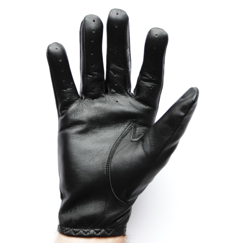 Gants de conduite en cuir noir fin