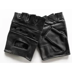 Gants cuir noir épais - 