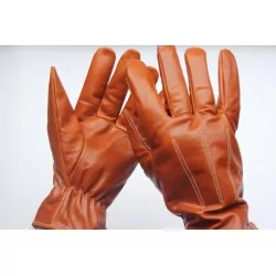 Gants cuir 100% marron clair