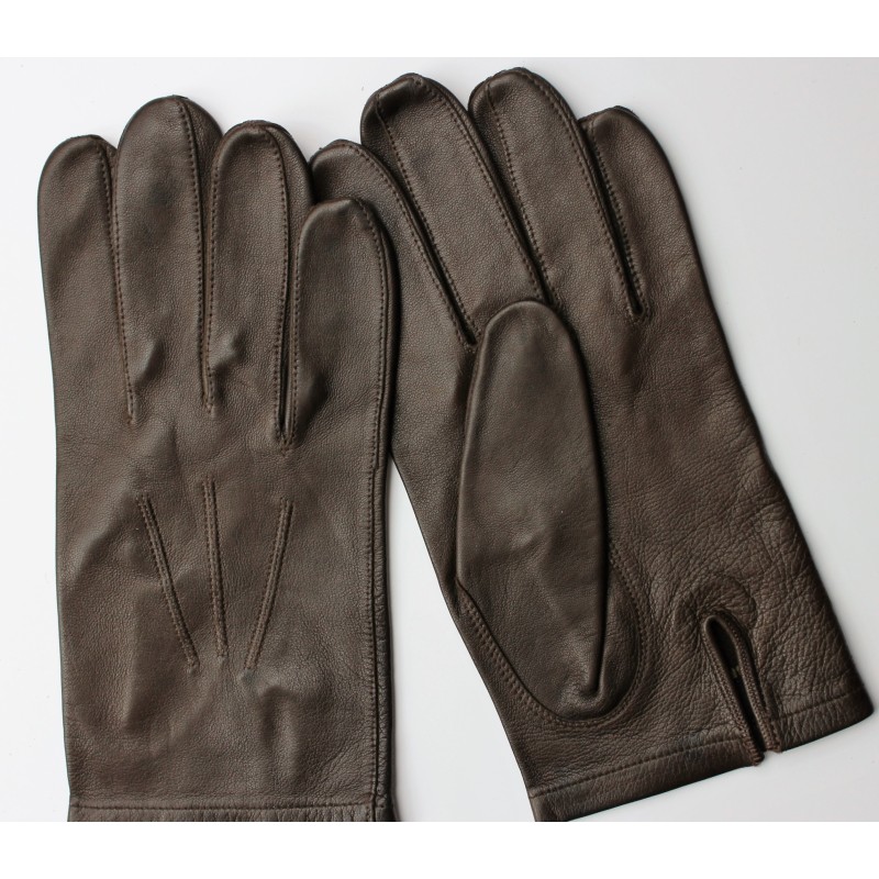 Gants en cuir d'agneau brun foncé