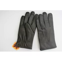 Hiver - gants   cuir  marron-noir