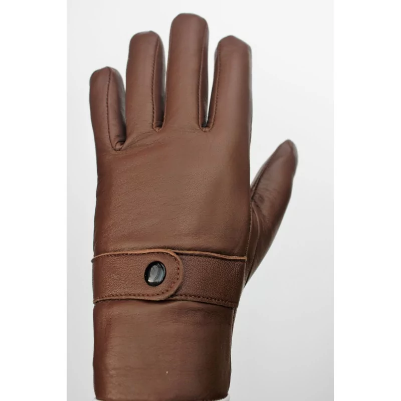 Gants hiver pour femmes de couleur rouge en cuir 100% vache - Ganterie Laura