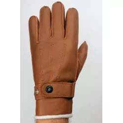 Hiver - gants cuir marron clair