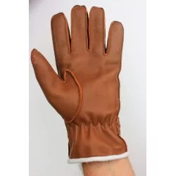 Hiver - gants cuir  marron clair