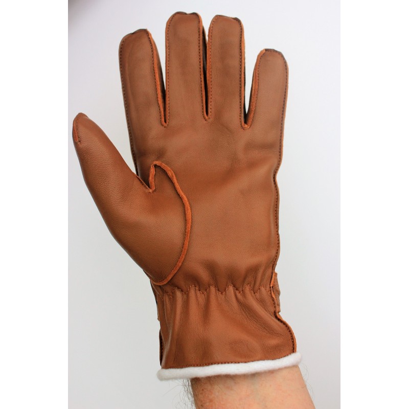 Gants d'hiver en cuir brun clair