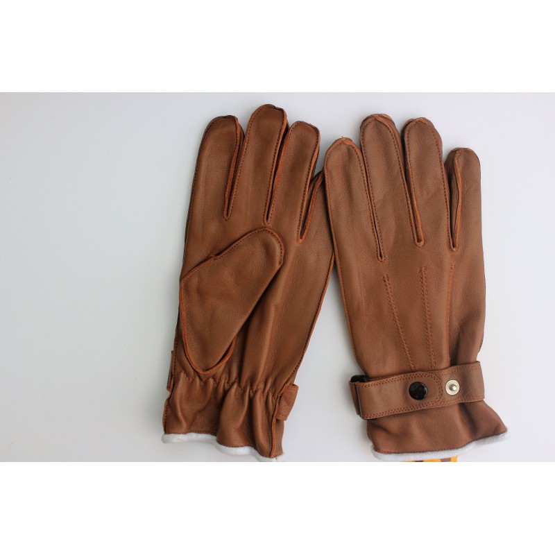 Gants d'hiver en cuir brun clair