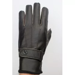 Hiver - gants cuir marron foncé