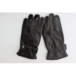 Hiver - gants cuir marron foncé