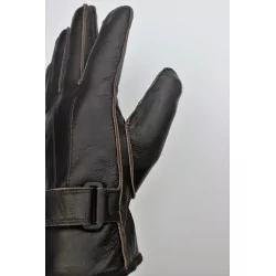 Hiver - gants cuir marron foncé