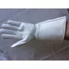 Gants cuir  blanc avec manchette