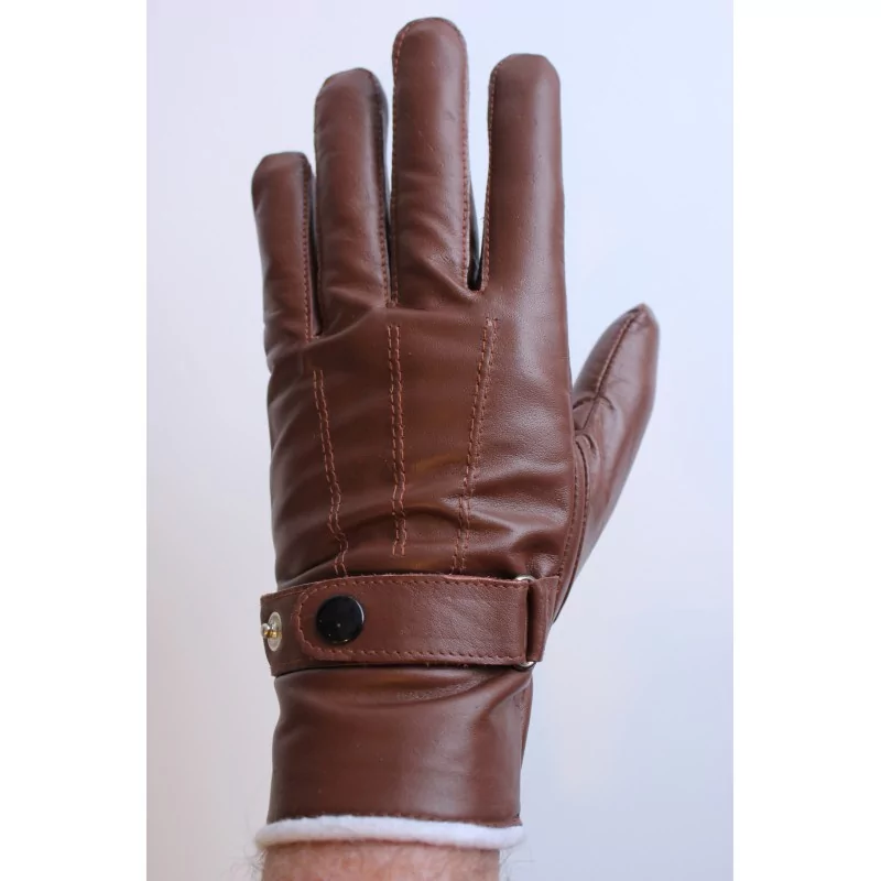 Hiver - gants cuir  marron 