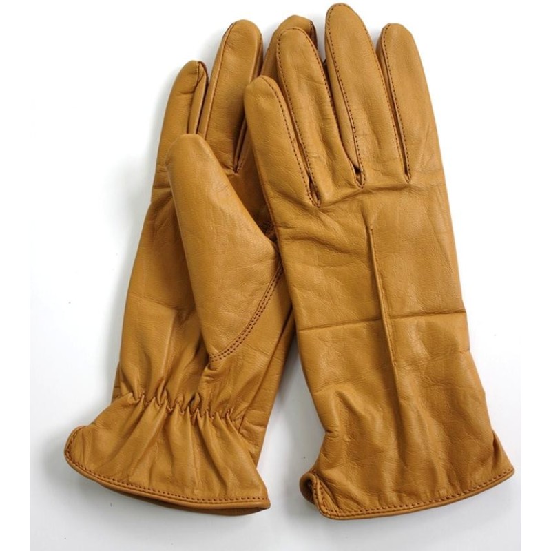 Gants pour femmes en cuir marron de mi-saison