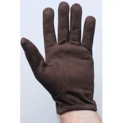 Gants cuir  fin marron - Daim