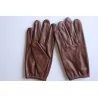 Serrés aux doigts et aux poignets  - Gants fins marron foncé