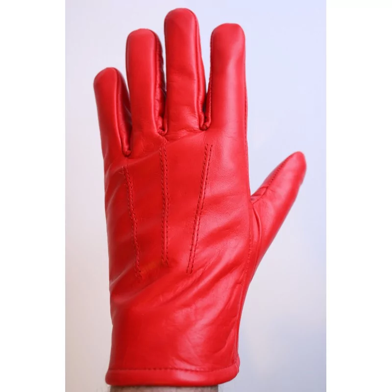  gants cuir rouge - Hiver  