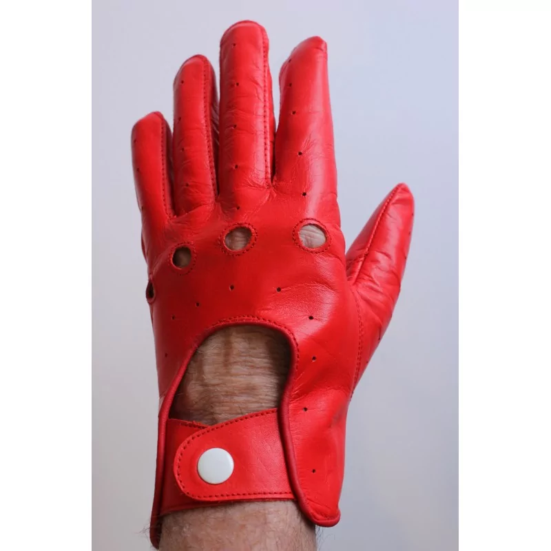 Gants cuir conduite - Rouge