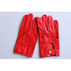 Gants cuir conduite - Rouge