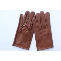 Gants cuir marron 