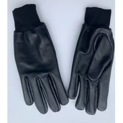 Mi saison ou hiver - gants  cuir noirs avec poignets