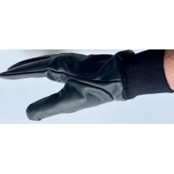 Mi saison ou hiver - gants cuir noirs avec poignets