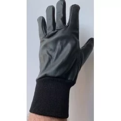 Mi saison ou hiver - gants cuir noirs avec poignets