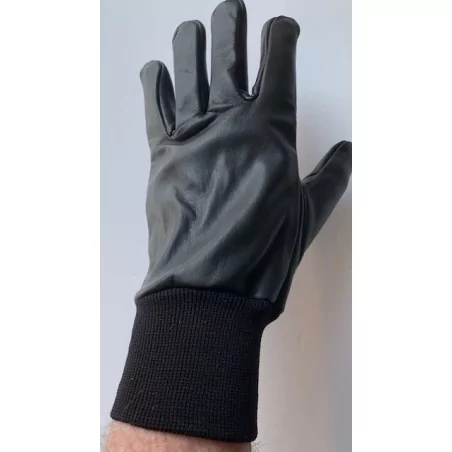 Mi saison ou hiver - gants cuir noirs avec poignets