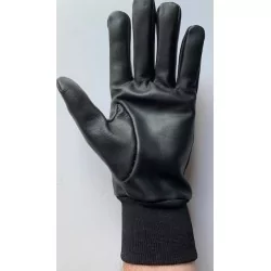 Mi saison ou hiver - gants  cuir noirs avec poignets