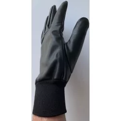 Mi saison ou hiver - gants cuir noirs avec poignets