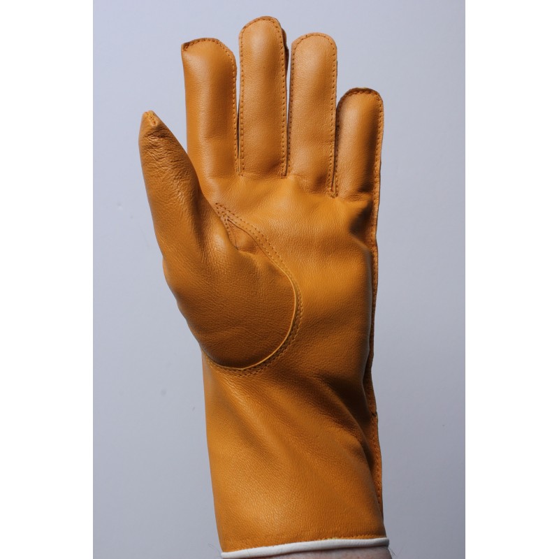 Gants pour femmes en cuir orange de mi-saison
