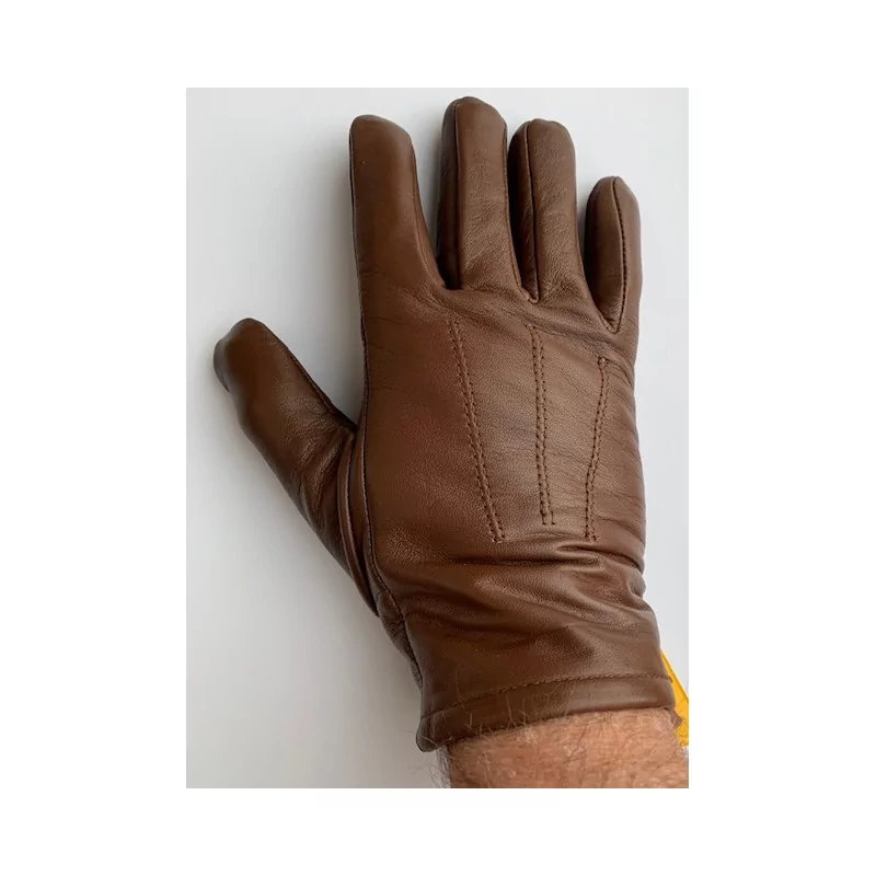 Gants cuir doublés pour homme - Marron